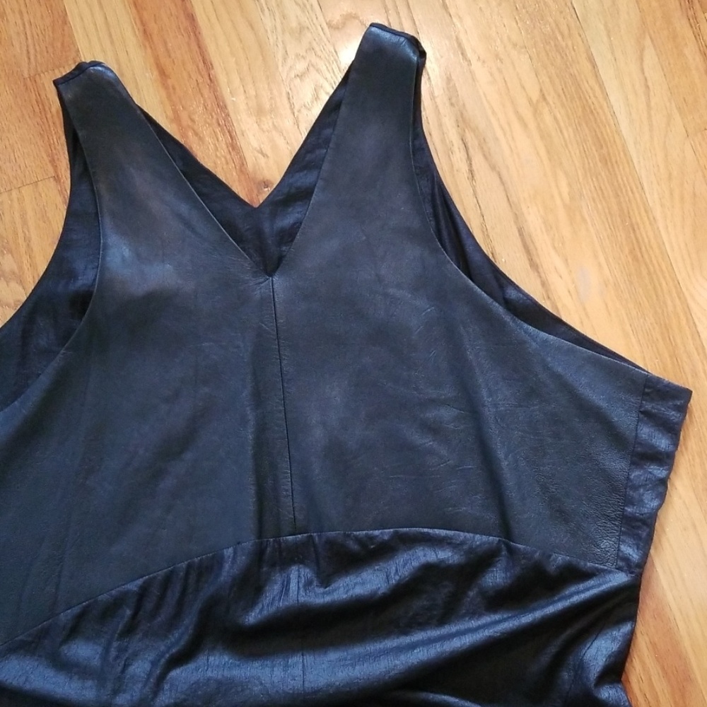 Doo Ri Under Ligne Black Leather Mixed Media Dress